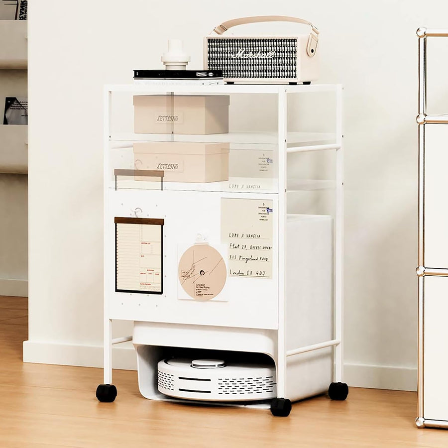 Robot Vacuum Storage Rack Mobile Cabinet Stand Adjustable Shelves