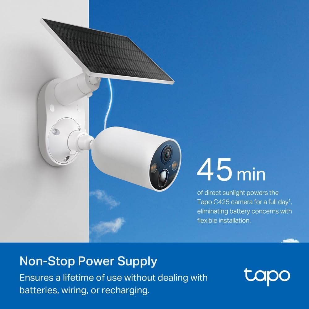 2K QHD Wireless Outdoor Security Camera Solar AI No Fee