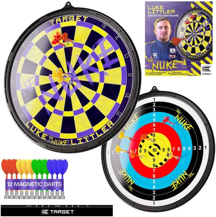 18in Magnetic Dartboard Set Double Sided Safe Kids Game 12 Darts