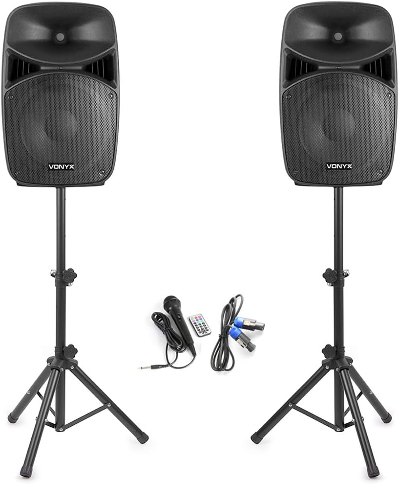 15in PA Speaker System 1000W Bluetooth DJ Karaoke Set