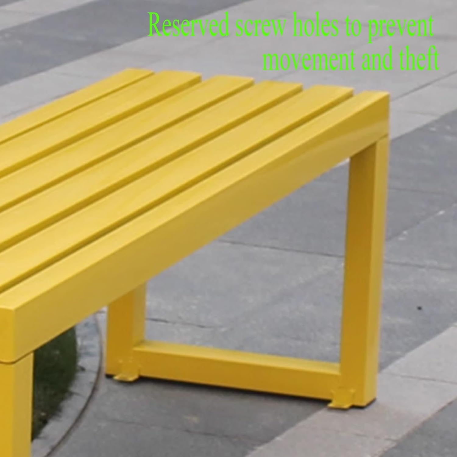 3 Seater Metal Garden Bench 150cm Backless Outdoor Patio Seat