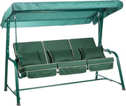 3 Seater Reclining Garden Swing Seat Green Canopy