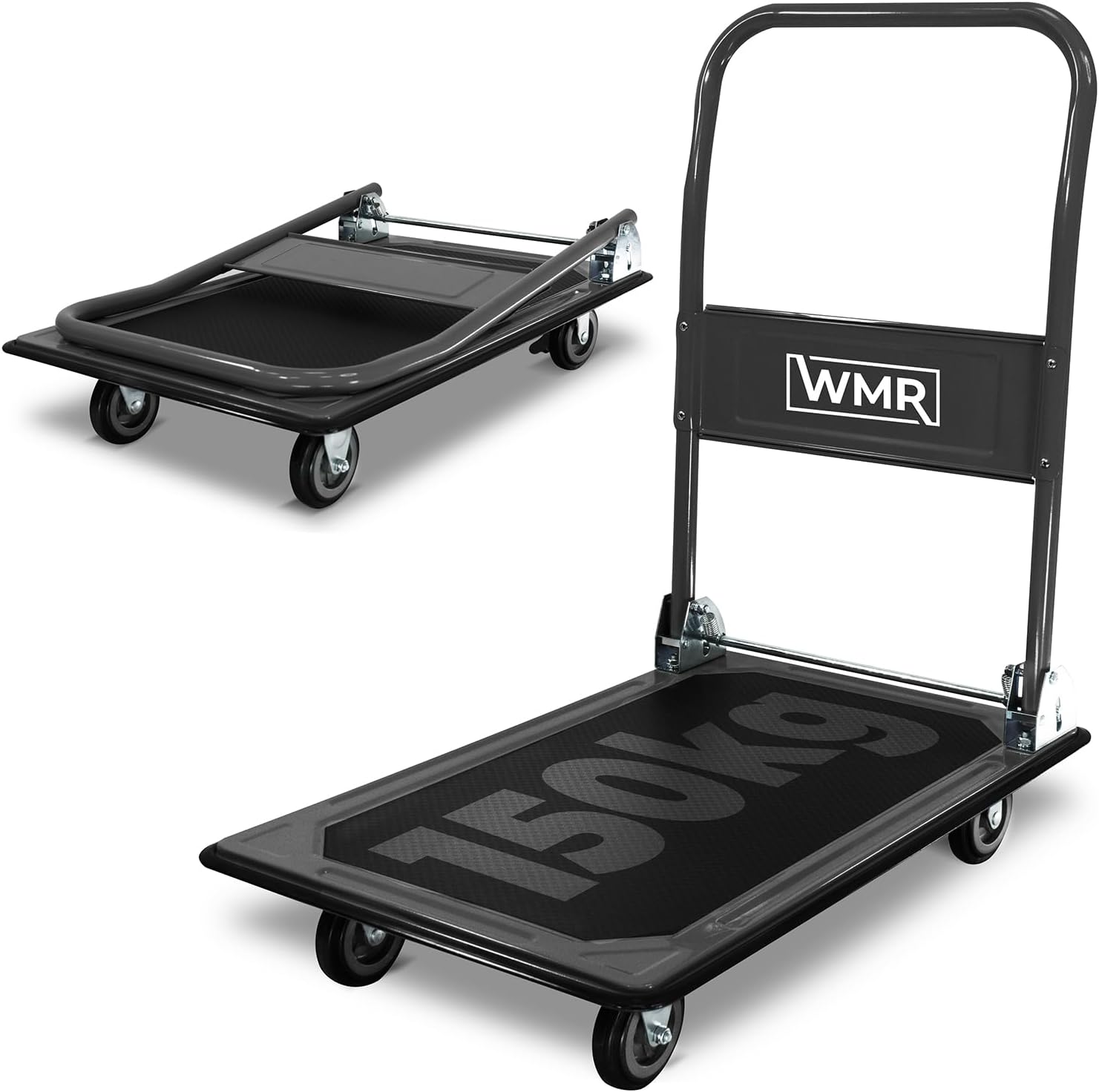 Heavy Duty Platform Trolley 150KG Foldable Cart Grey
