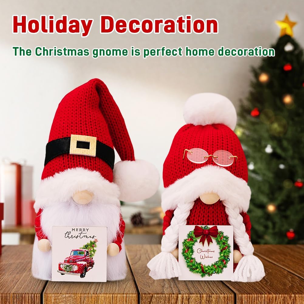 Christmas Gnome Plush Ornament Santa Gonks Decor Holiday