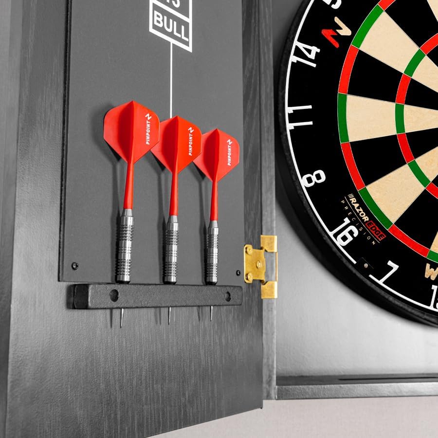 18in Dartboard Cabinet MDF Sisal Board Staple Free Pro Wall Mount
