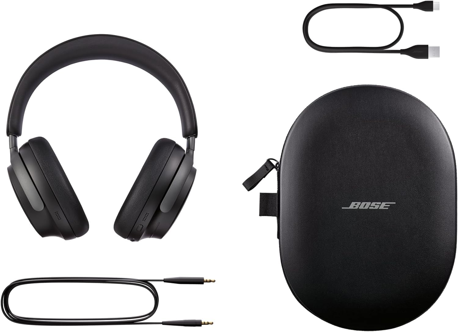 Wireless Noise Cancelling Over Ear Headphones Spatial Audio 24Hr Black