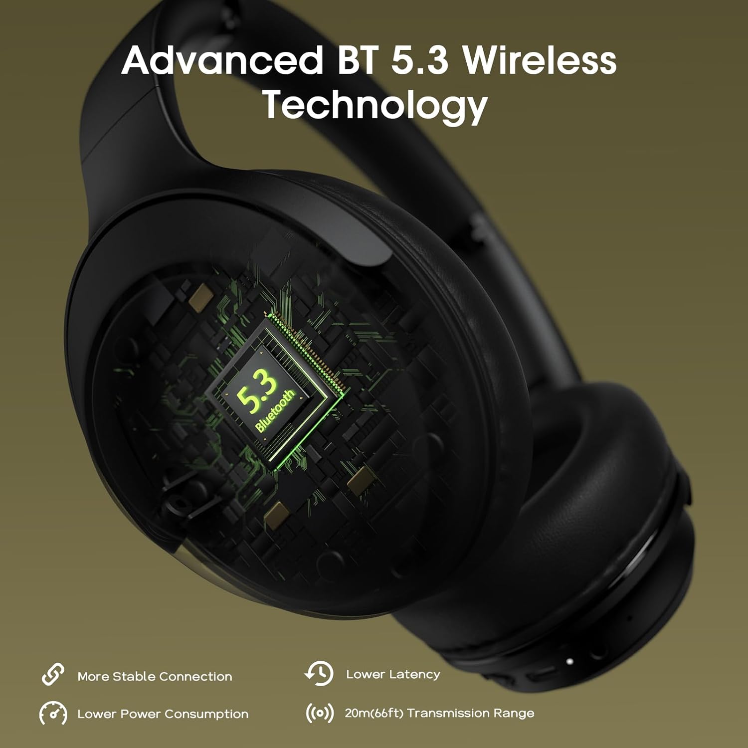 Wireless Bluetooth Over Ear Headphones 70 Hour Battery 3 EQ