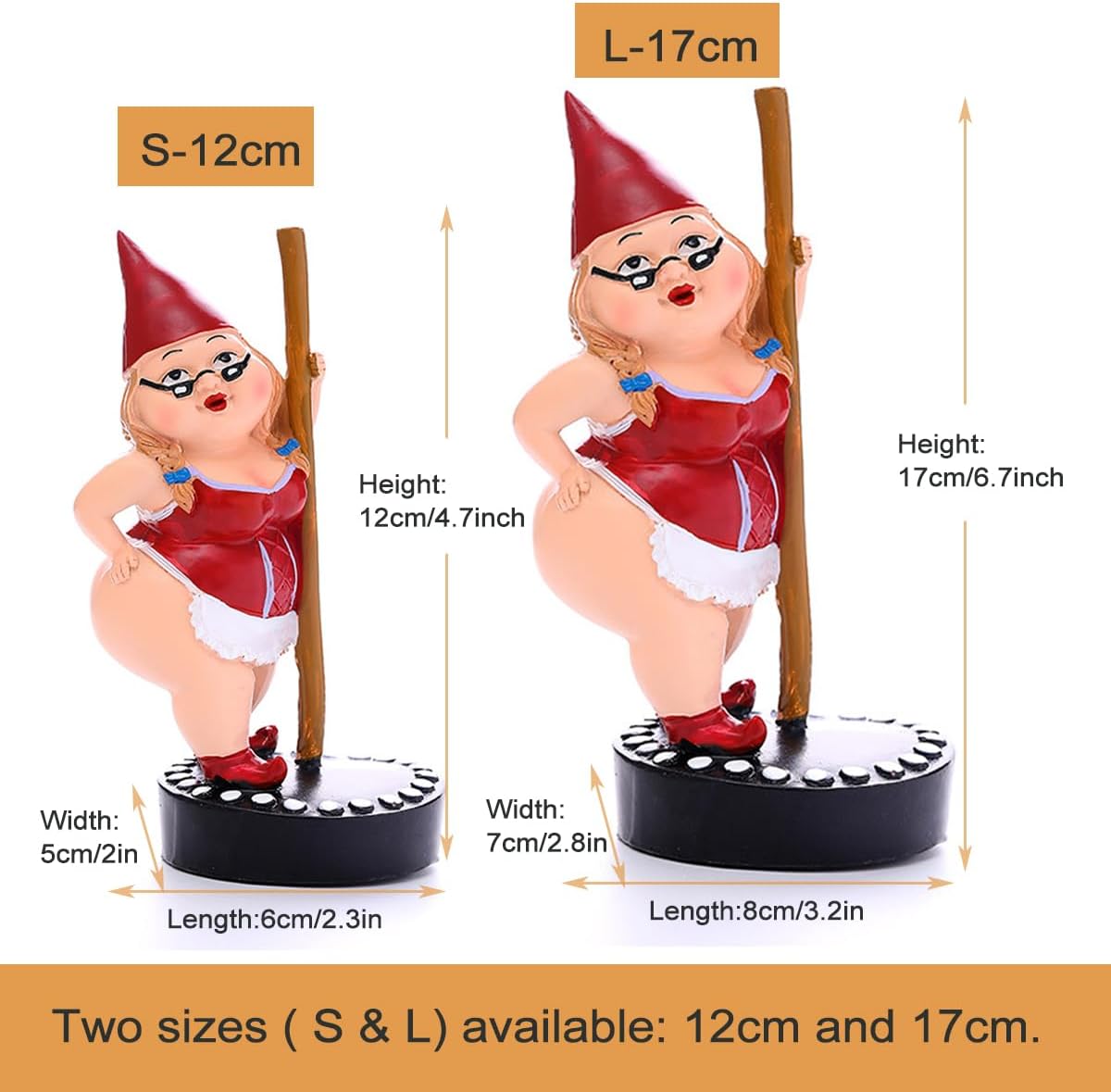 Funny Pole Dancing Gnome Statue Naughty Garden Decor Resin