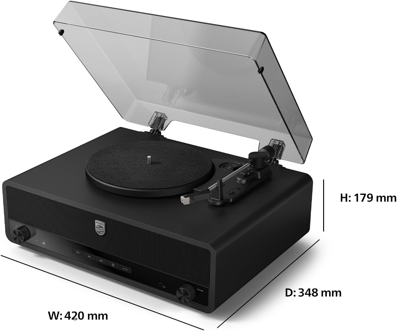 Retro Bluetooth 3-Speed Vinyl Turntable with Built-In Stereo Speakers