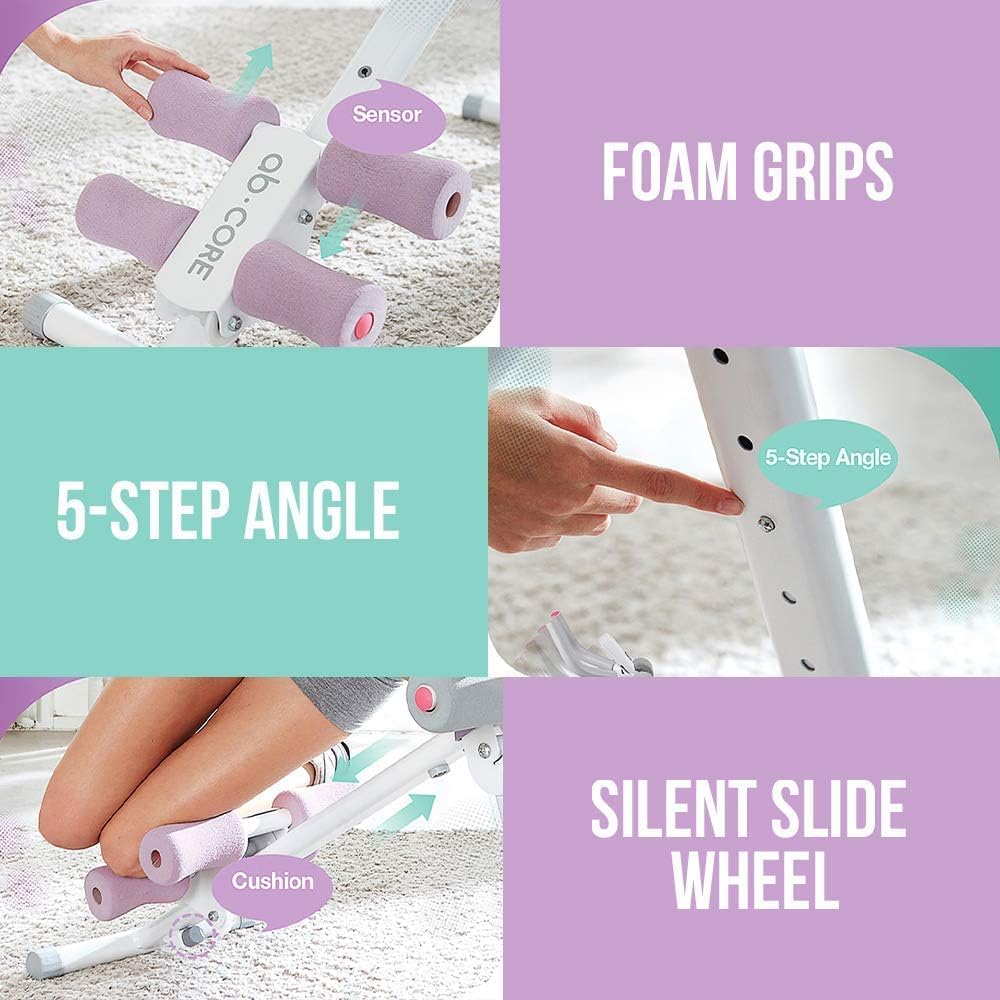 Adjustable Ab Trainer Machine Foldable Core Workout LCD