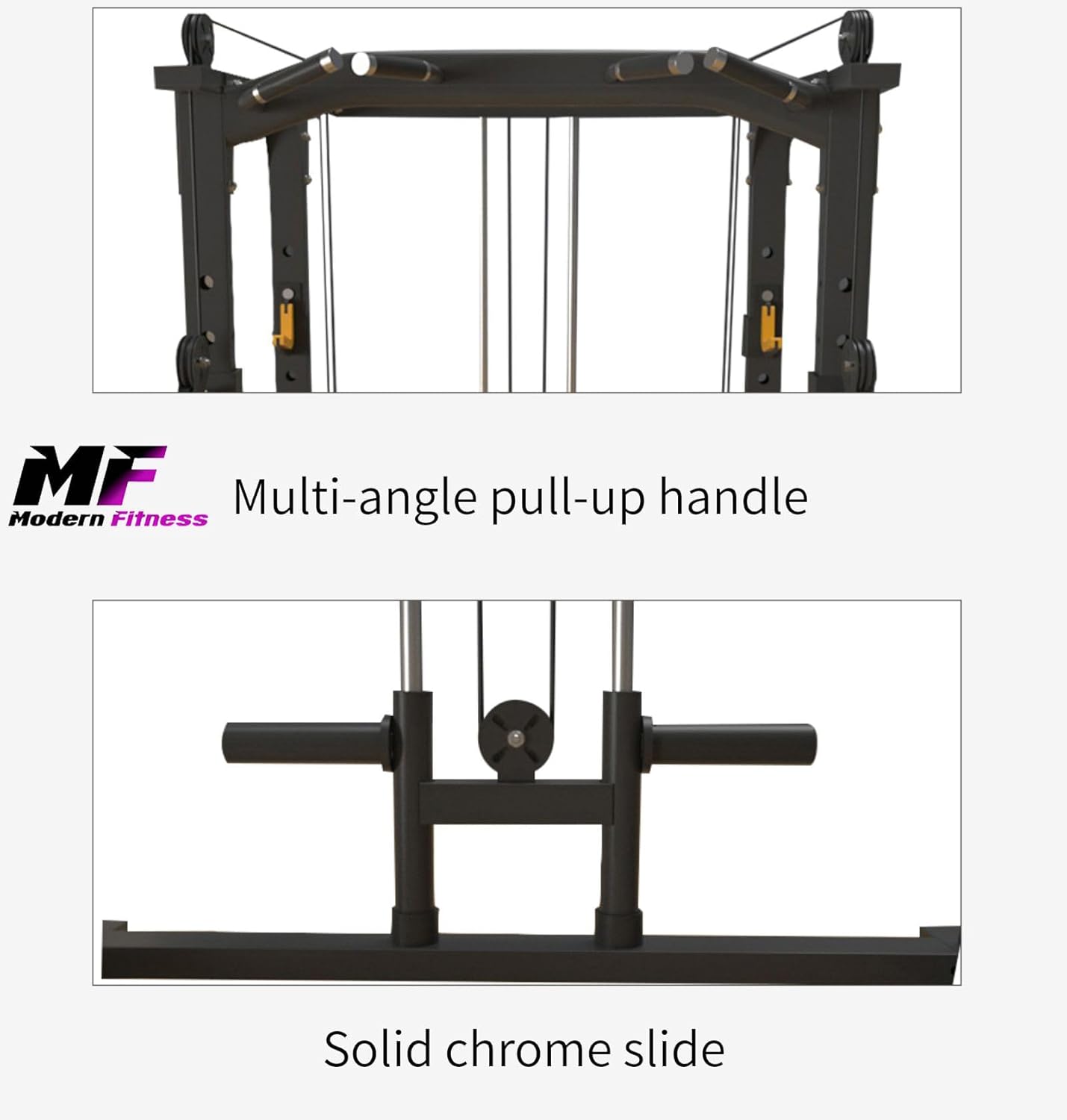 Power Cage Squat Rack Cable Crossover Dual Pulley Home Gym