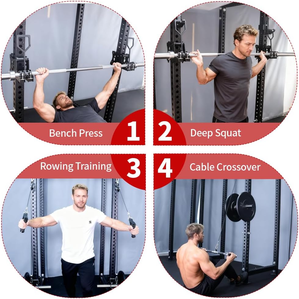 Cable Pulley System Smith Machine Attachment Power Rack Gym Trainer