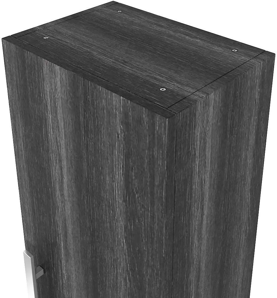 Grey Wall Mounted Tall Bathroom Storage Cabinet Soft Close