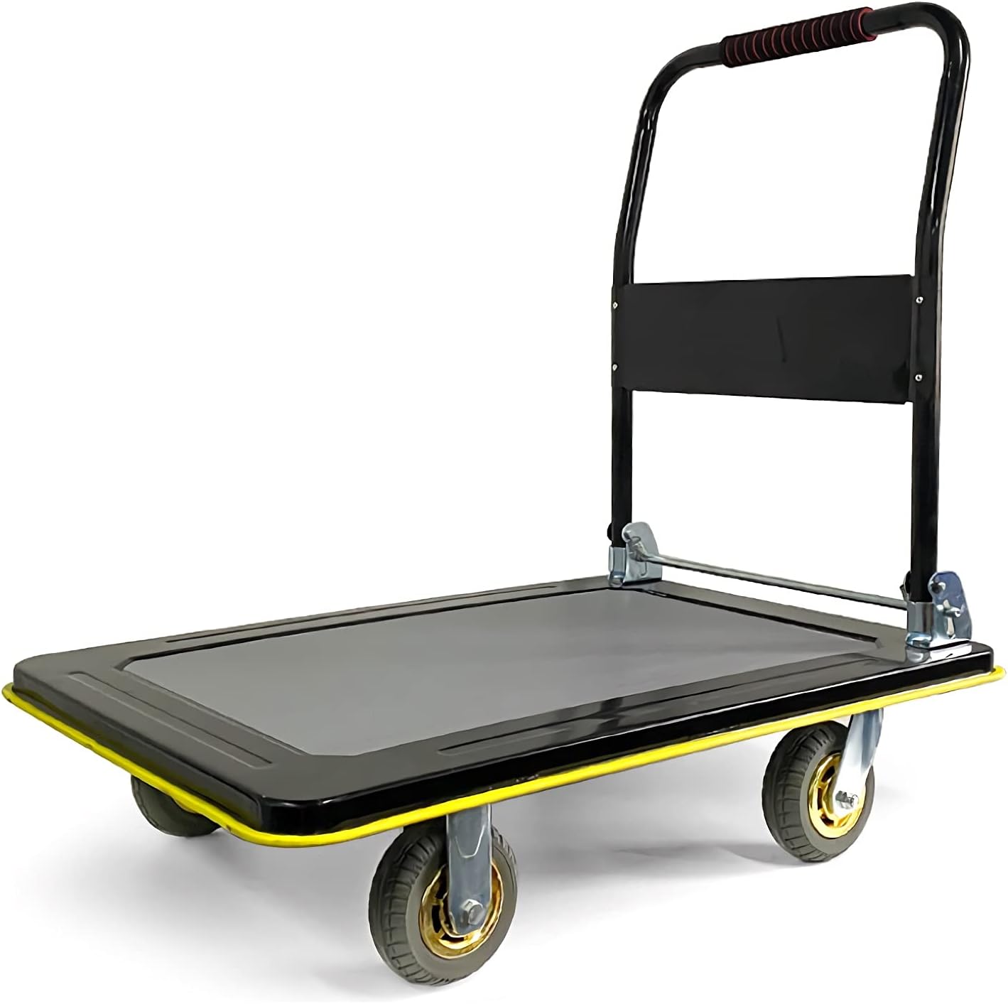 880lb Steel Platform Truck Cart Folding Handle Swivel Wheel Dolly