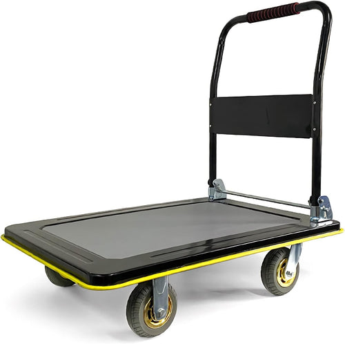 880lb Heavy Duty Flatbed Push Cart Steel Trolley Swivel Wheels