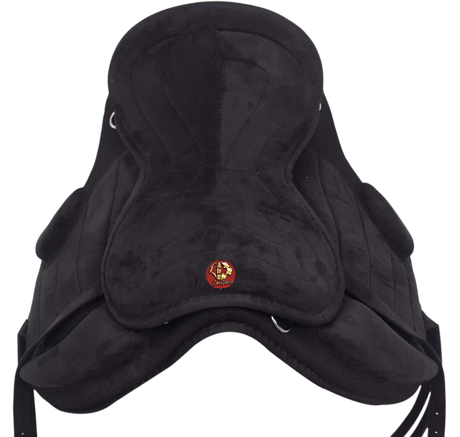 Treeless English Horse Saddle Synthetic Suede Seat 17 Inch Black