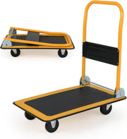 Portable 150KG Flatbed Push Cart Folding Platform Truck
