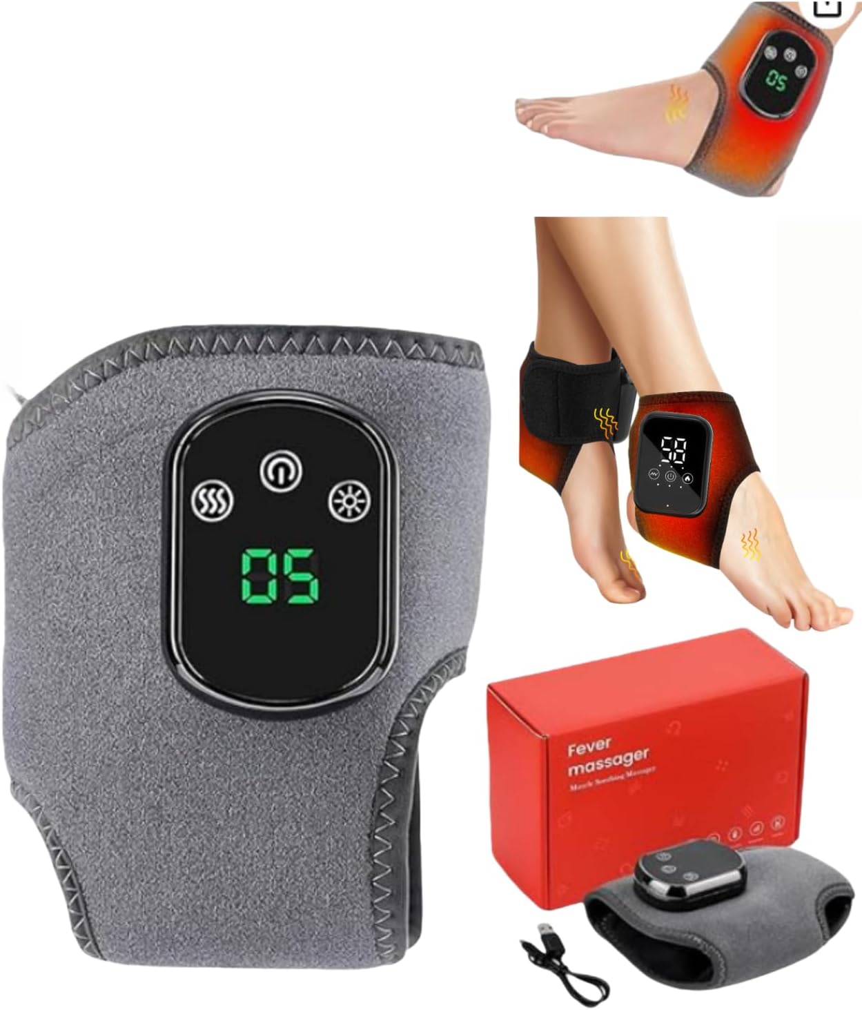 Cordless Foot Massager Heat Compression Neuropathy Pain Relief