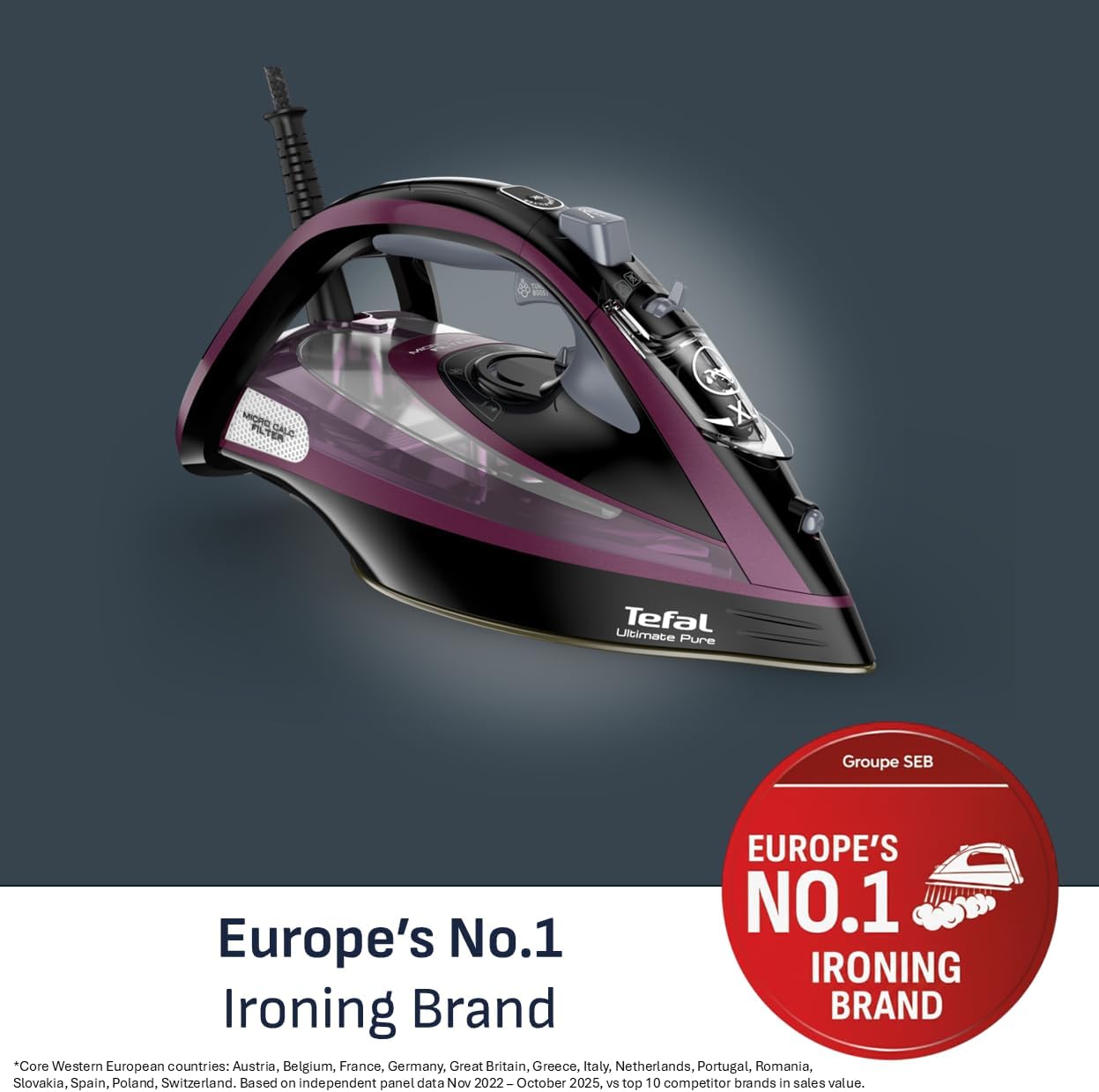3000W Steam Iron 240g Steam Boost Durilium Soleplate 350ml Tank