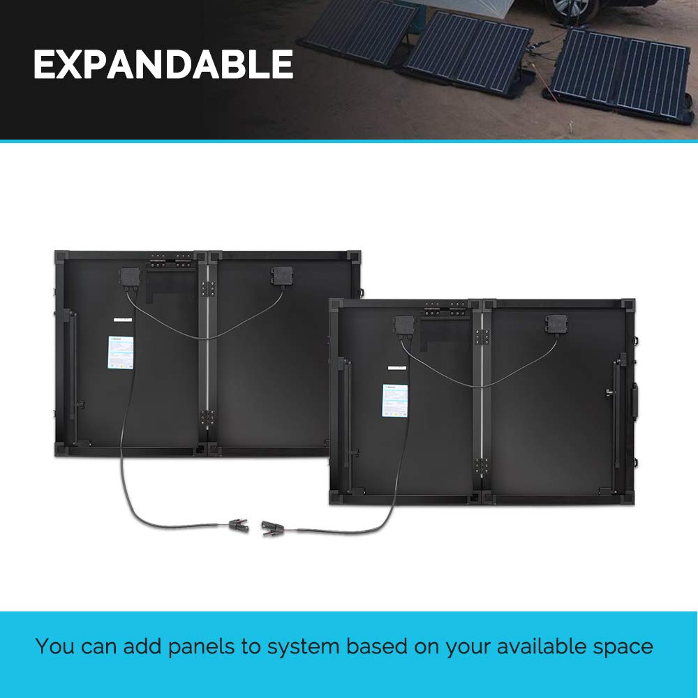 100W Foldable Solar Panel Suitcase 12V Portable RV Camping Power