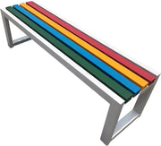 Weatherproof Outdoor Park Bench Steel Frame Garden Patio Seat White