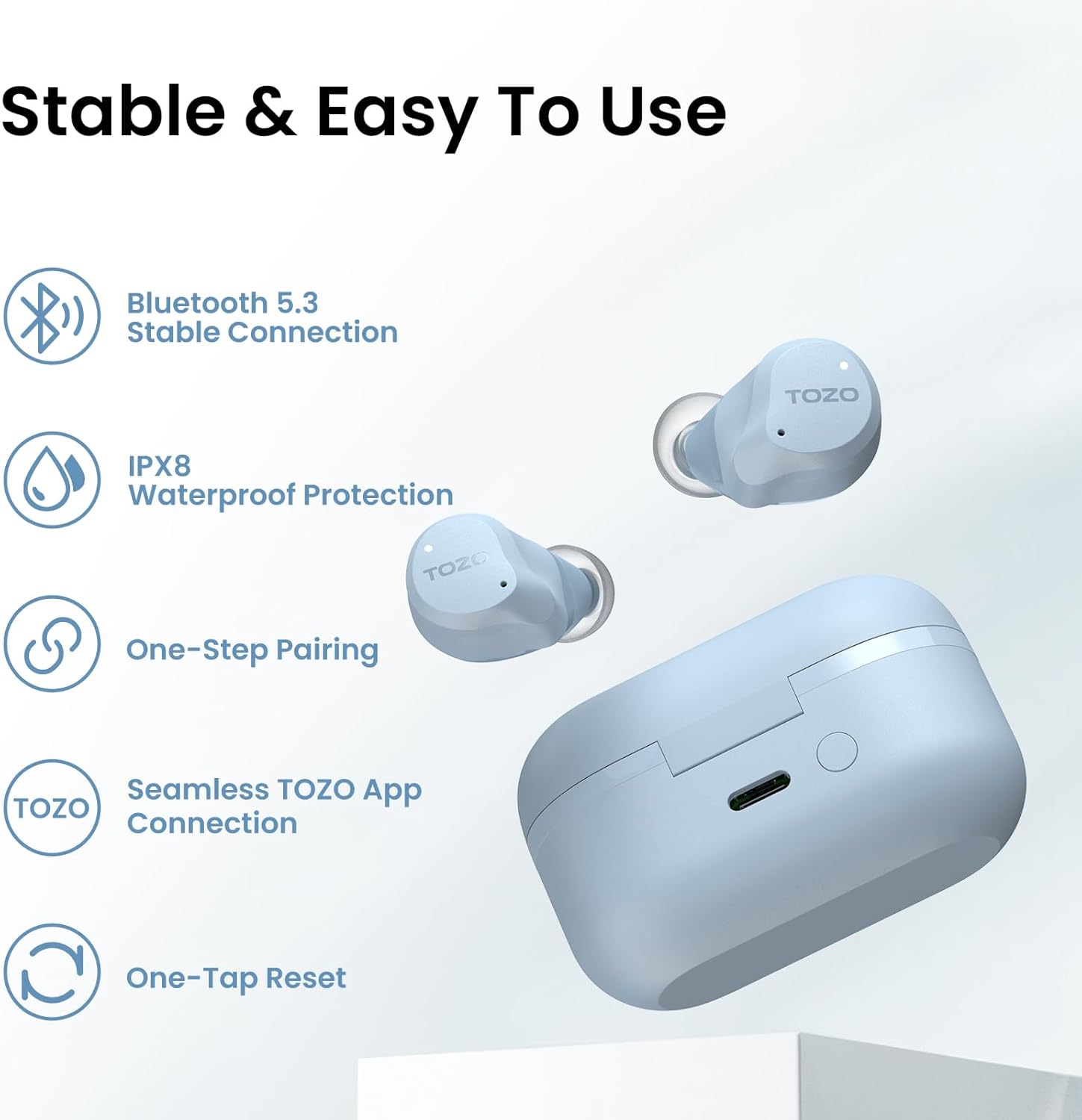Wireless ANC Bluetooth Earbuds 60 Hour Playtime ENC Mic