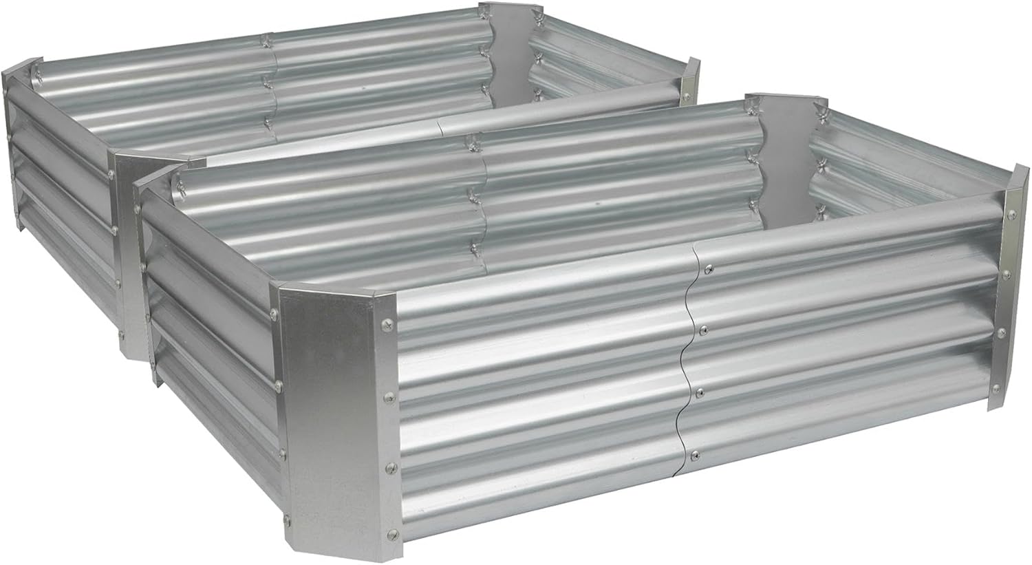 Raised Garden Bed Metal Planter 120cm Galvanized Steel 2 Pack