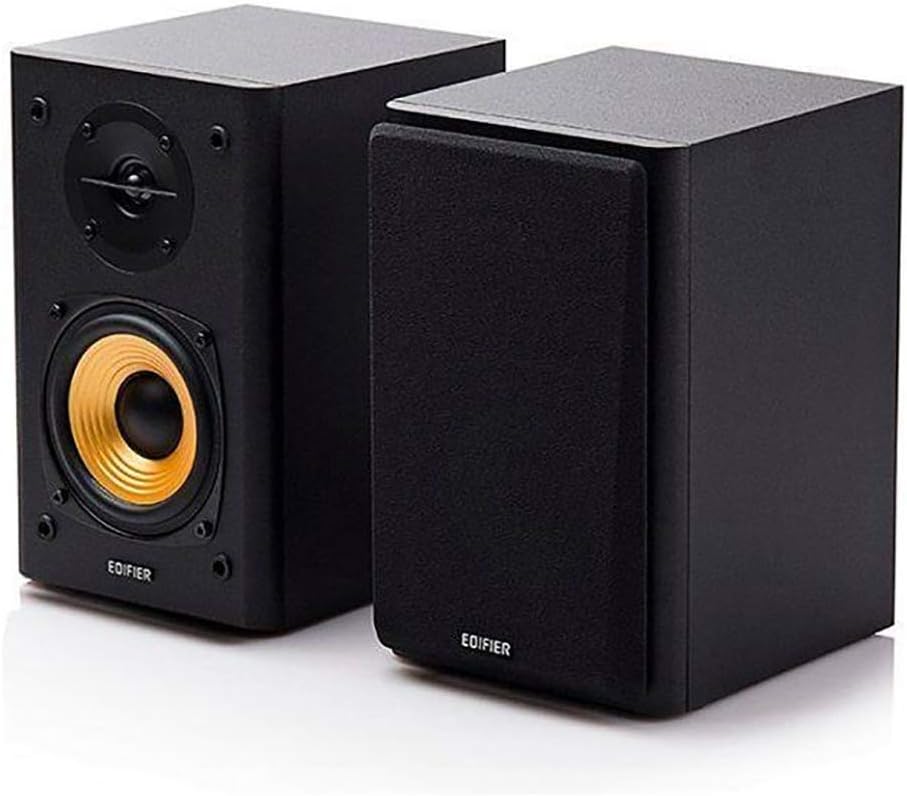 Active Bookshelf Speakers 24W Stereo 4in Woofer RCA Desktop Audio