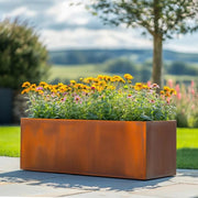 Corten Steel Trough Planter Rust Finish Garden Box 75cm