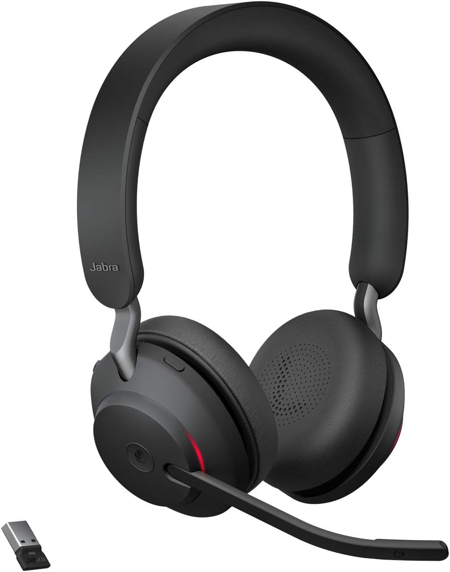 Wireless Office Headset With Mic Bluetooth 37H Battery USB Adapter