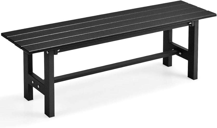 2 Seater HDPE Garden Bench Metal Frame Outdoor Patio Seat