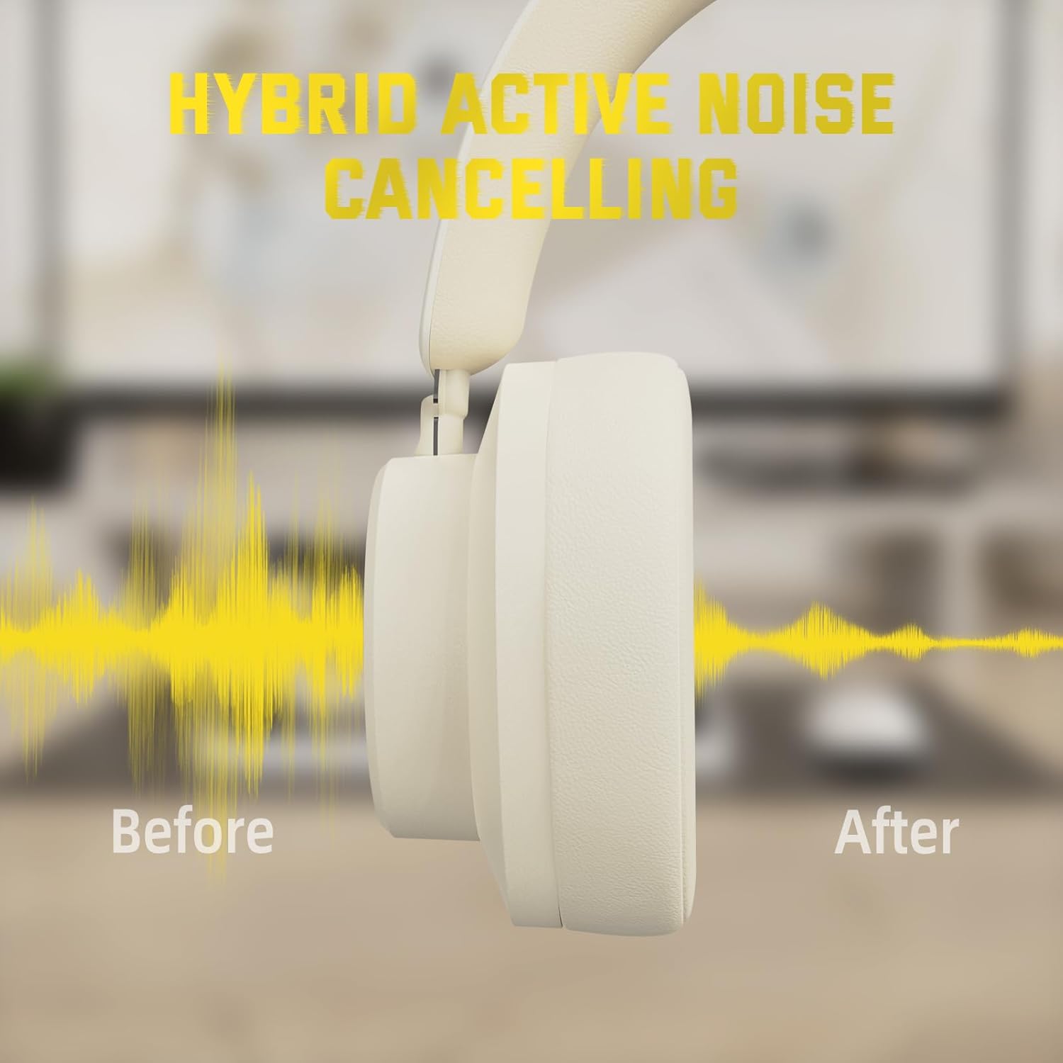 Noise Cancelling Bluetooth Over Ear Headphones Foldable Wireless Mic