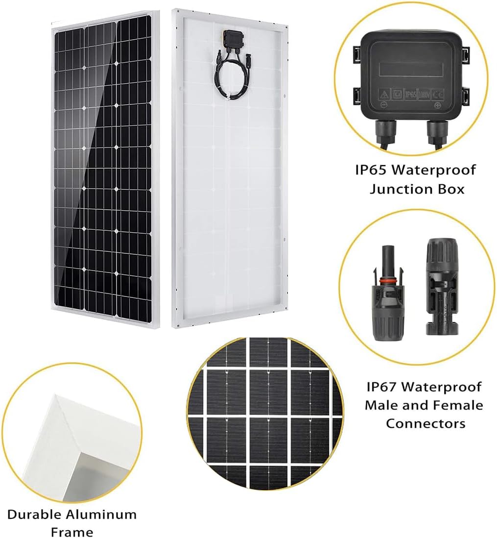 200W Solar Panel Kit 2 x 100W 12V 20A Controller