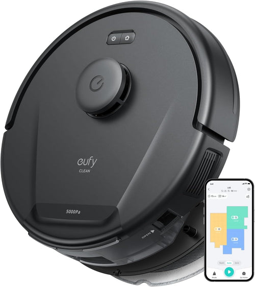 Smart Robot Vacuum Mop 5000Pa Laser Mapping App Control Pet Hair