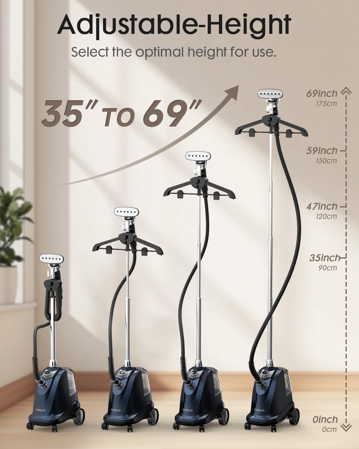 Professional Garment Steamer 2200W Standing Clothes Steamer 3L Tank
