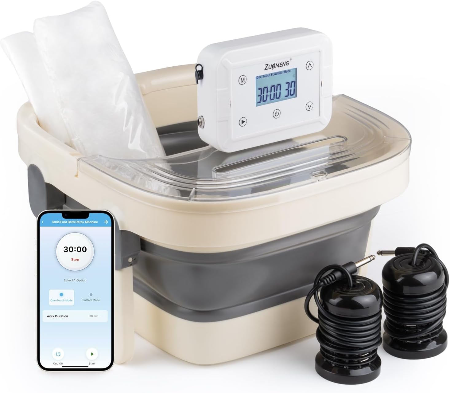 Bluetooth Ionic Foot Bath Detox Machine App Control Foldable Spa