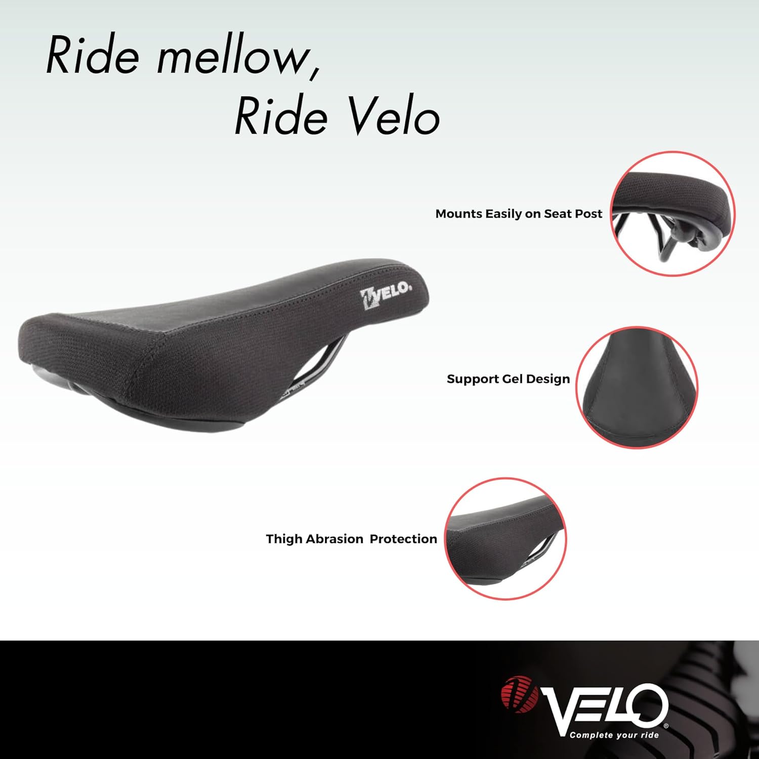 BMX Freestyle Gel Saddle Black Performance Seat