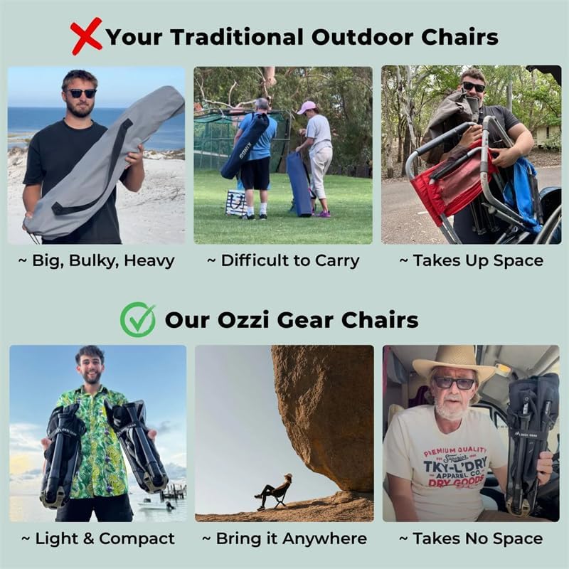 Army Green Portable Outdoor Chair Lightweight Folding