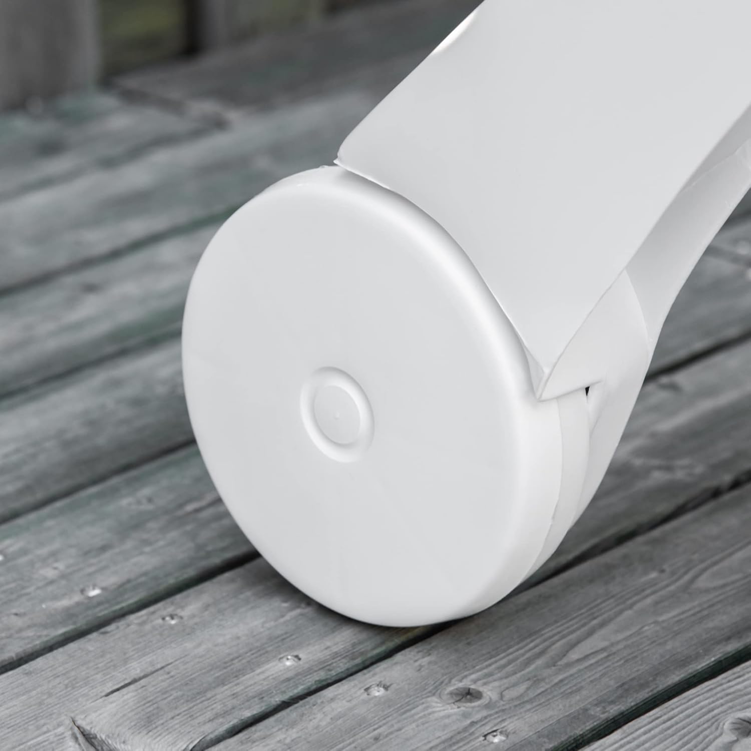Folding Sun Lounger with Wheels 5 Position White