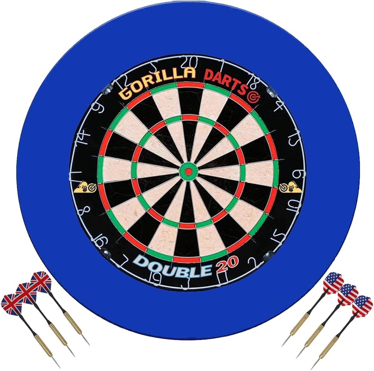 18in Dartboard Set Sisal Board Surround 6 Darts Staple Free