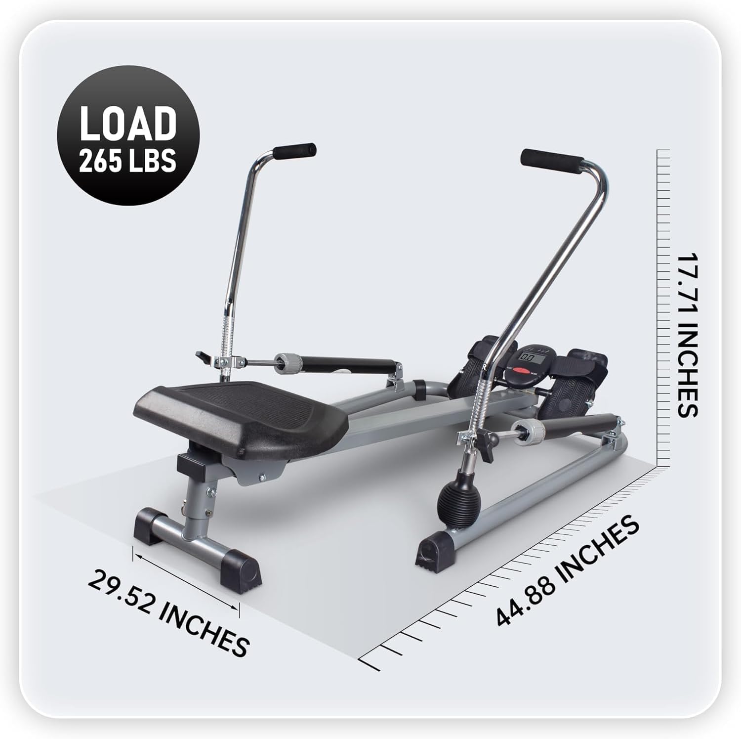 Foldable Rowing Machine Hydraulic Rower LCD Home Cardio Trainer
