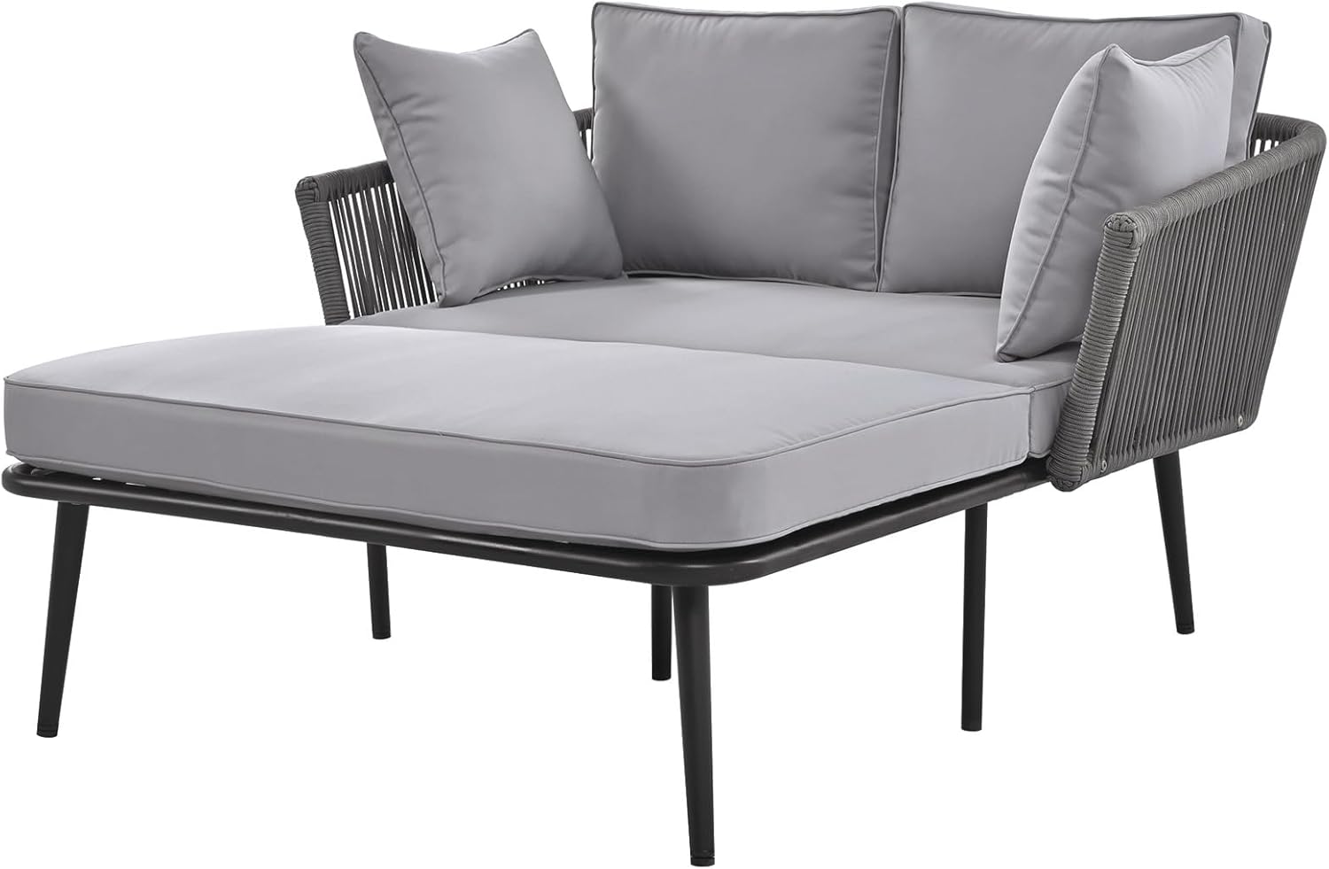 Outdoor Garden Sofa Bed Daybed 2 Seater Grey