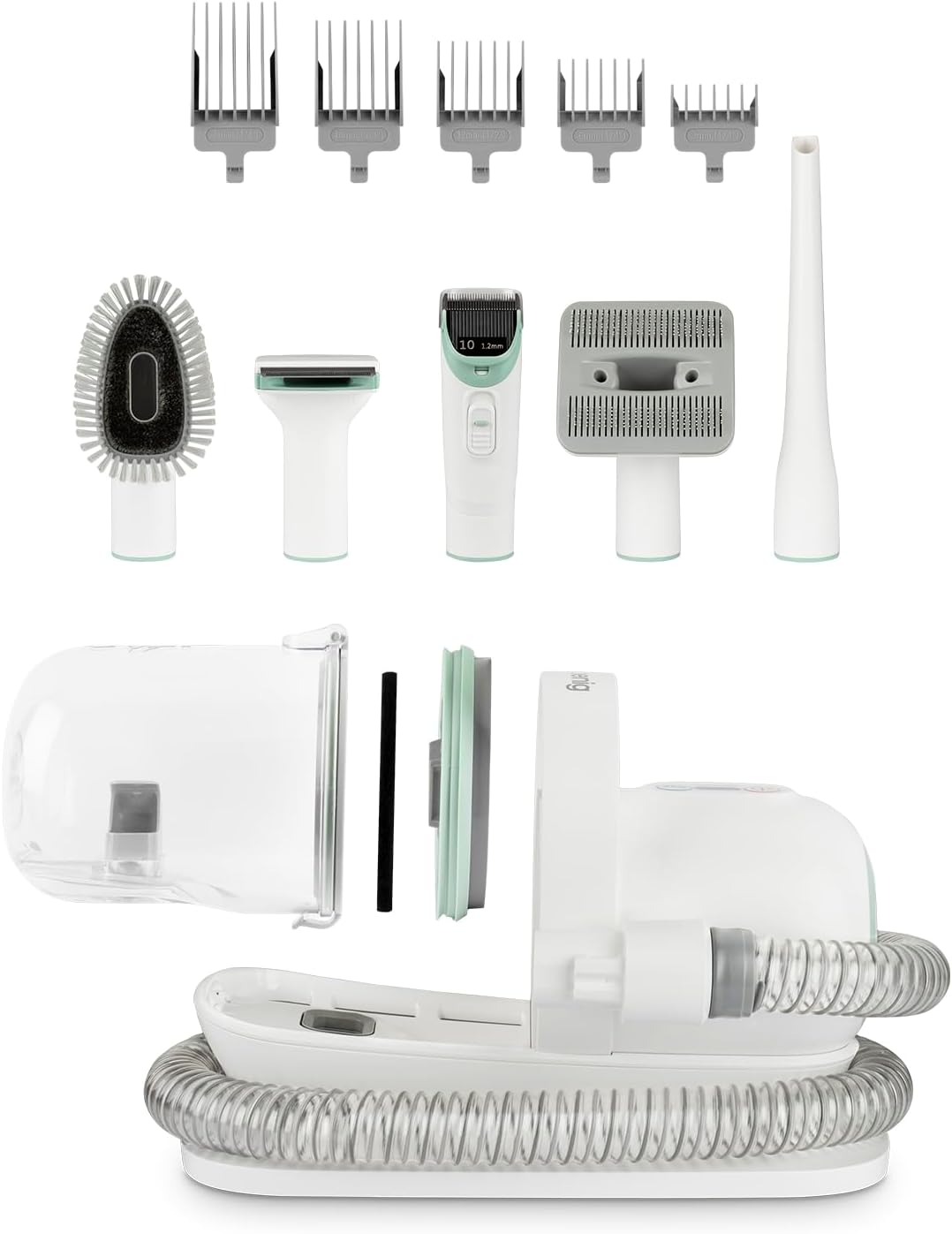 Dog Cat Grooming Vacuum Kit 1L 9 Tool Clippers 3 Speed White