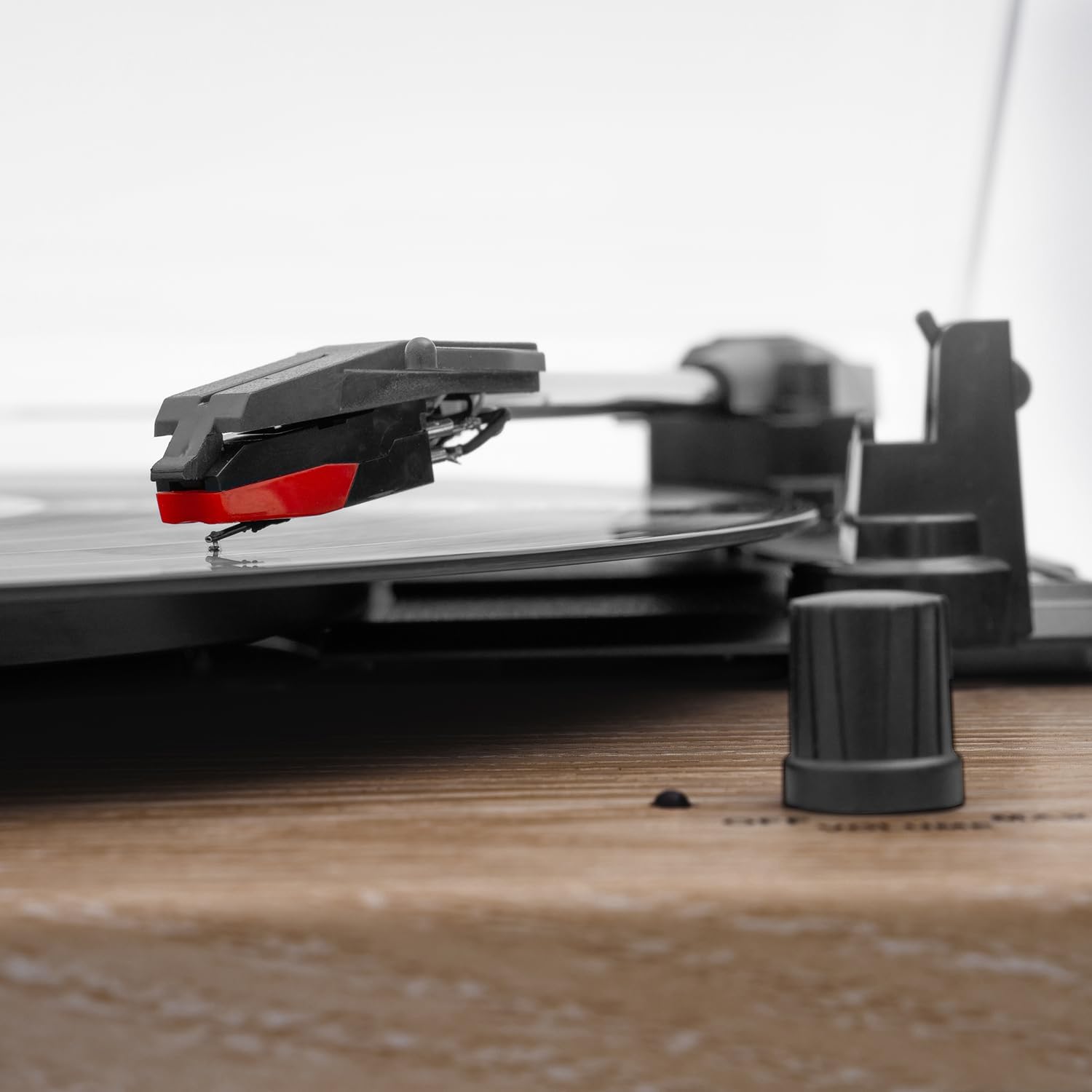 Vinyl Record Player with Stereo Bluetooth Speakers Oak