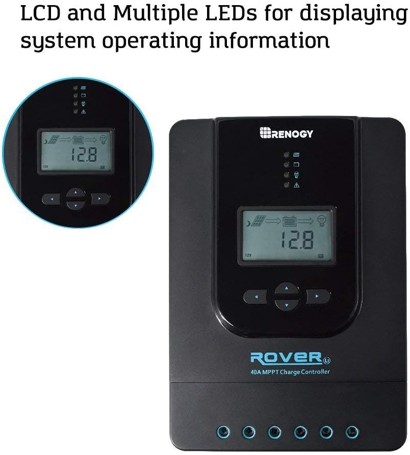 40A MPPT Solar Charge Controller 12V 24V Bluetooth LCD