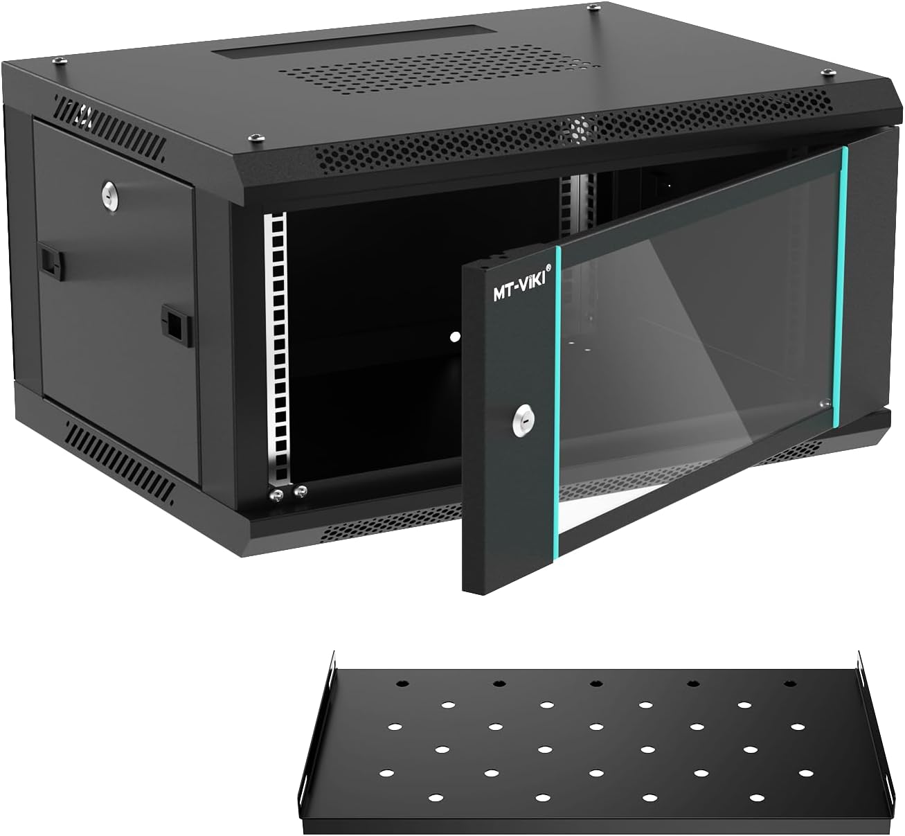 6U Wall Mount Server Cabinet 19in Vented Lockable Rack