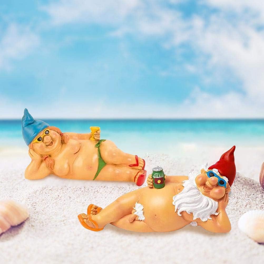 Funny Naughty Garden Gnome Couple Resin Outdoor Lawn Decor
