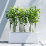 Galvanised Trough Planter 120cm Large Lightweight Outdoor Indoor White