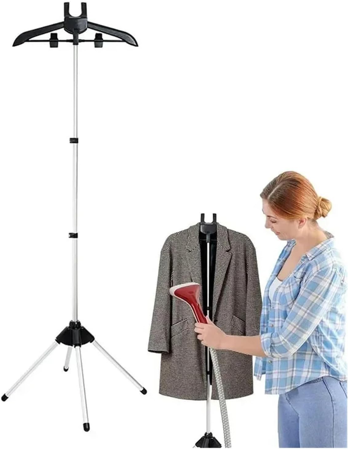 Adjustable Clothes Steamer Stand Foldable Garment Rack Hanging