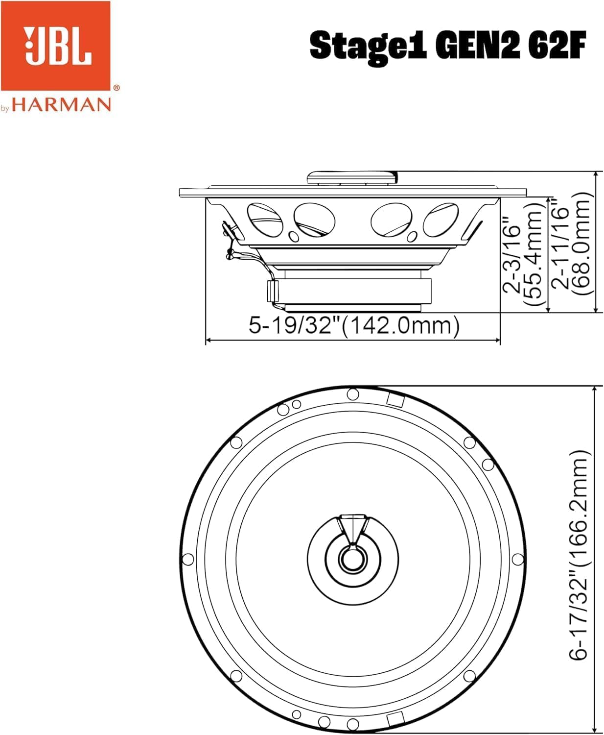 6.5 Inch Car Speakers 220W 2 Way Coaxial OEM Replacement Pair